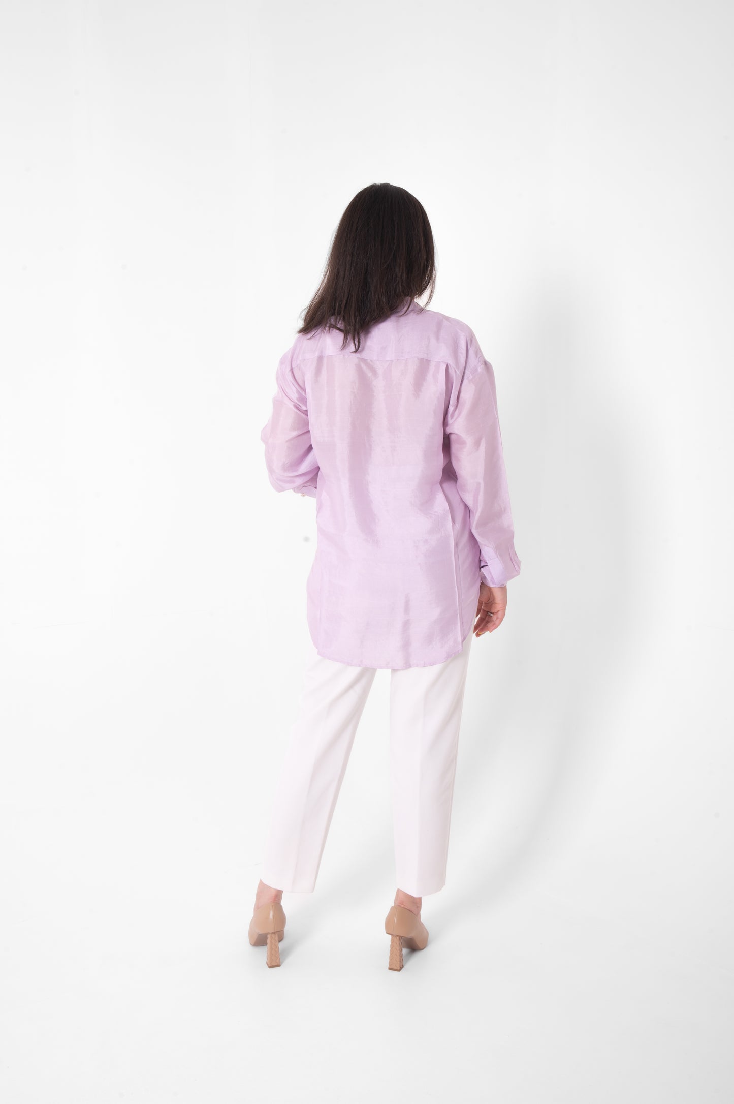 Lavender Mulberry Silk Shirt in Full Sleeve