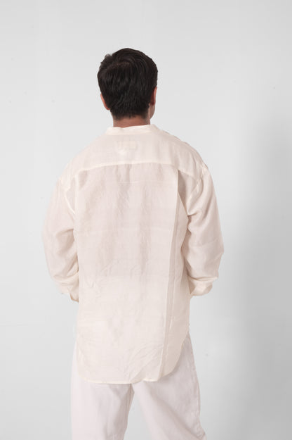 Ivory Mulberry Silk Shirt in Full Sleeves